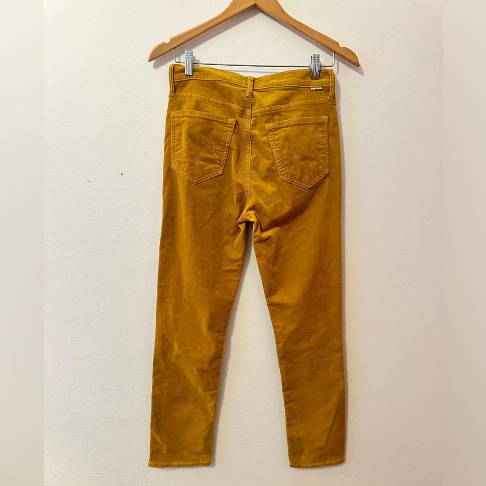 Mother Women’s Mid Rise Dazzler Ankle Yellow Pants Corduroy Size 28